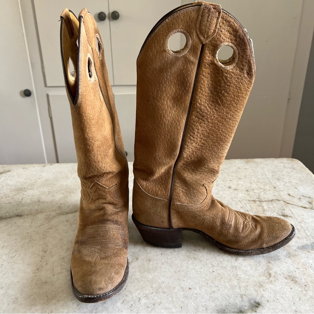 Tony Lama Suede Cowboy Boots
